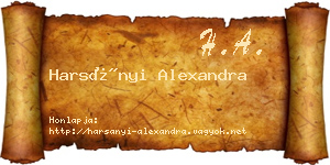 Harsányi Alexandra névjegykártya